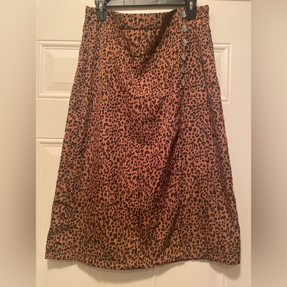 Cheetah print long skirt-XL-12, SHEIN